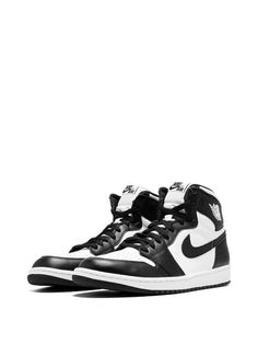 Shop black & white Jordan Air Jordan 1 Retro High OG sneakers with Express Delivery - Farfetch Black And White Jordans, Black White Jordans, Jordan Air 1, Jordan 1 Black, Jordan Ones, Black Jordans, Jordan Shoes Retro, All Nike Shoes, Jordan Retro 1