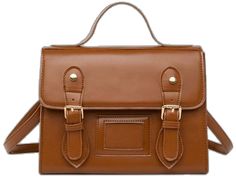 Rectangular School Satchel With Hasp Closure, Classic Square School Bag, Daily Use Flap Satchel With Hasp Closure, Brown Square Satchel For School, Brown Flap Satchel With Hasp Closure, Chic Brown Satchel For School, Square Satchel With Hasp Closure For School, Brown Top Handle Satchel For School, Elegant Brown Satchel For School