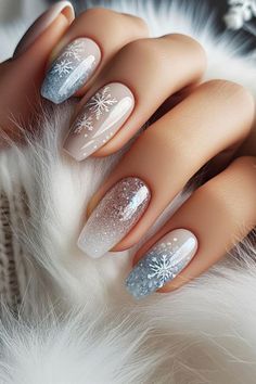 Winter Bridal Nails, Winter Wedding Nails For Bride, Reveal Nails, Winter Wedding Nails, Gender Reveal Nails, Winter Nail Ideas, Nails Arts, Stunning Nail Designs, Spring Nail Designs