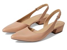 Naturalizer Banks - Women's 1-2 inch heel Shoes : Creme Brulee : Sleek, elevated flats for every. single. Day. Also available in inclusive True Colors shades, there's a hue for every you. Chic women's dress shoes with side D'Orsay styling. Contour+ Comfort technology for a premium fit and all-day comfort experience Premium leather upper with a pointy toe silhouette. Smooth synthetic lining and man-made insole. Slingback strap with adjustable buckle closure. Modest, wrapped heels. Non-slip man-ma Women's Dress Shoes, Colors Shades, Wrap Heels, Dress Shoes Womens, 2 Inch Heels, Handbag Shoes, Chic Woman, Heel Shoes, Pink Leather