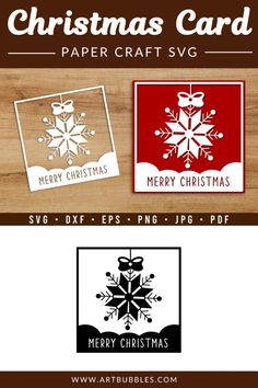 christmas card paper craft svg