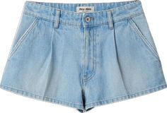 Miu Miu Cotton Bottoms For Summer, Summer Cotton Bottoms By Miu Miu, Miu Miu Casual Short Bottoms, Casual Cotton Miu Miu Bottoms, Casual Short-length Miu Miu Bottoms, Miu Miu Cotton Bottoms For Spring, Casual Miu Miu Bottoms With Pockets, Casual Miu Miu Bottoms For Spring, Spring Casual Miu Miu Bottoms