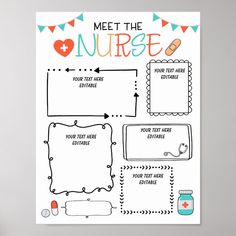 a poster with the words meet the nurse on it