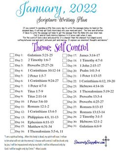 a printable calendar for january with the words, ` s self control on it