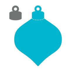 a blue christmas ornament with a tag attached to it's back side