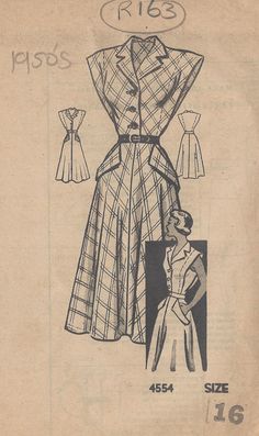 an old fashion dress pattern from the 1950's