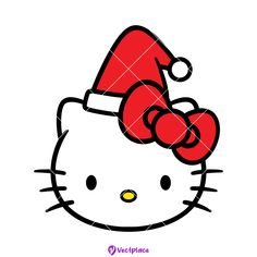 a hello kitty with a santa hat on