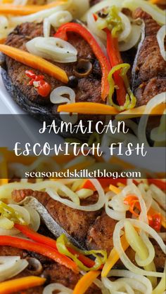 Jamaican Escovitch Fish is a quick and easy Caribbean fried fish recipe. It’s made with seasoned red snapper and sliced kingfish, fried until golden and crispy, topped with a colourful medley of pickled vegetables. Serve with fried dumpling, festival or bammy for breakfast, lunch, dinner or anytime throughout the day! Jamaican Escovitch Recipe, Slice Fish Recipes, Cray Fish Recipe, Jamaican Fried Fish Recipes, Fish Escovitch Jamaica, Caribbean Fried Fish, Jamaican King Fish Recipe, King Fish Recipe How To Cook, Red Snapper Escovitch