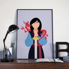 Mulan Poster, Disney Prints, Mulan Mushu, Tema Disney, Disney Paintings, Mulan Disney, Simple Canvas Paintings, Minimal Poster, Minimal Prints