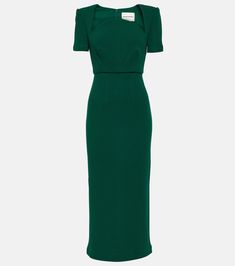 Moon wool midi dress in green - Roland Mouret | Mytheresa Work Dresses For Women Professional, Dresses Png, Corporate Dresses, Formal Fits, Roland Mouret Dress, Chic Closet, Kate Middleton Dress, Events Planning, Corporate Dress