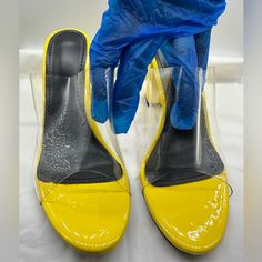 Today's Offer For 24hrs Color: Yellow / Transparent Size: 8.5 Brand New / Never Worn (W/O Box) 4.5in Heel Pvc Upper Detail I Love These Shoes But I Never Had The Chance To Wear Them. Add These Shoes To Your Collection. Perfect For Vacation Or A Girls Night Out. Kindly Note: Due To The Popular Demand And The Nature Of (Covid-19) There Are No Returns. Tags May Appear Faded. All Of My Items Are Shipped From A Pet And Smoke-Free Environment And Handled With Care; However, The Box May Arrive Damaged. Girls Night Out, Strap Sandals, Girls Night, Shoes Women Heels, Block Heels, Open Toe, Night Out, Shoes Heels, Women Shoes