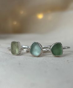 Fits sizes UK L-Q, US 6-8 Beautiful and super vibrant sea glass and sterling silver are the best combinations! Adjustable rings are a perfect gift idea so order one today as each ring fits the most common sizes! MATERIALS I use the best quality Sterling Silver, which doesn't contain harmful lead or nickel and is suitable for sensitive skin. Only recycled silver is used! Seaglass from Seaham, UK.  OPTIONS Adjustable Sterling Silver rings with Sea Glass - 6 rings are available, each fits sizes UK L-Q, US 6-8. Double-check the picture and colour before ordering the ring. PACKAGING Is it a gift for someone special ? No problem! Each product comes in the jewellery box. Orders can be sent directly to recipients by using their address at checkout. DELIVERY Delivery typically takes: - UK: 1-2 busi