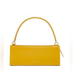 New With Tags Golden Yellow Calf Leather Pencil Case Leather Bag From Mansur Gavriel Featuring Gold-Tone Logo Lettering, Single Rounded Top Handle, Top Zip Fastening, Main Compartment And Slip Pocket To The Rear. Yellow Box Bag With Dust Bag For Everyday Use, Modern Yellow Shoulder Bag For Formal Occasions, Modern Yellow Box Bag With Detachable Handle, Modern Yellow Box Bag With Removable Pouch, Modern Everyday Baguette Bag With Rectangular Case, Classic Rectangular Clutch With Zipper Closure, Designer Rectangular Clutch With Zipper Closure, Yellow Rectangular Baguette Bag For Everyday, Yellow Rectangular Baguette Bag