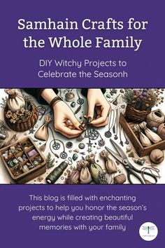 a book cover with the title samhan crafts for the whole family diy witch projects to celebrate the season