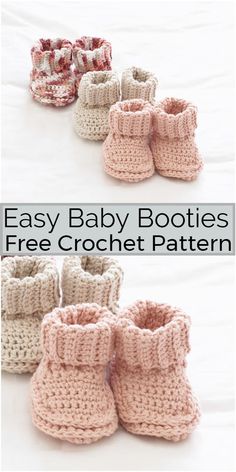 crochet rolled down booties for babies and toddlers are easy to make