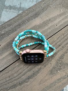 Smart Watch Band fits 38/40mm, this can also fit larger sizes apple watches it just won't go all the way to the end of the watch face. This is a stretch watch band Small measures 5.5" and can stretch to 7" comfortably. This will fit a 6" to 7" wrist Adjustable Beaded Blue Watch Bands, Trendy Adjustable Beaded Apple Watch Band, Bullet Shell, Bullet Casing, Bullet Jewelry, Apple Watches, Band Fits, Polymer Clay Beads, Watch Faces