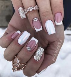 Balarina Nails, Permanente Make-up, French Nail Art, Nails Design With Rhinestones, French Nail Designs, Wedding Nails Design, Simple Nail