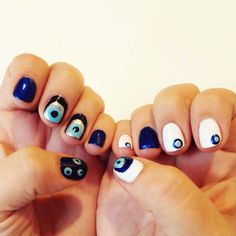 Evil Eye Nail Art Evil eye nails, Eye nail art, Nails Nails Evil Eye, Evil Eye Nail Art, Evil Eye Nail, Bad Karma, Evil Eye Nails, Natural Acrylic Nails, Boho Nails, Eye Nail Art