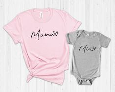 Pinky Mama & mini , mommy and me shirts, matching shirts, mother daughter shirts, matching rainbow outfits, matching tees Please note this disclaimer: This item is not affiliated with any existing intellectual property or trademark unless specified in the Product Description. This item is a fun shirt for fans. - Price advertised is only for *ONE* T-shirt. Please add multiple shirts to cart to make a set. - Child Design is available in Bodysuit and T-Shirt (See Dropdown Menu for options) -Our Cotton Family Matching Tops Set, Matching Summer Cotton Tops, Summer Cotton Tops With Matching Style, Matching Family Tops For Summer, Matching Family Cotton T-shirt, Fitted Family Matching Tops With Name Print, Cute Cotton Shirt For Family Occasions, Cute Cotton Tops Matching Set, Cute Cotton Tops With Matching Set