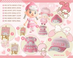 an advertisement for a doll with many different outfits and accessories on it's front page