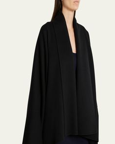 THE ROW "Mavis" knit coat    Shawl collar; open front    Long sleeves    Loose fit    Handkerchief hem    Cashmere    Made in Italy Open Coat, Knit Coat, Handkerchief Hem, Knitted Coat, Shawl Collar, Front Open, The Row, Shawl, Tops Designs