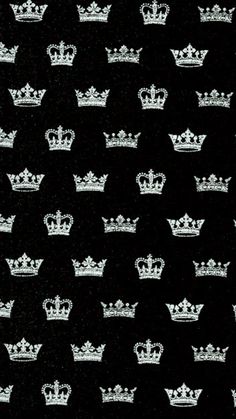 black and white crowns pattern on fabric