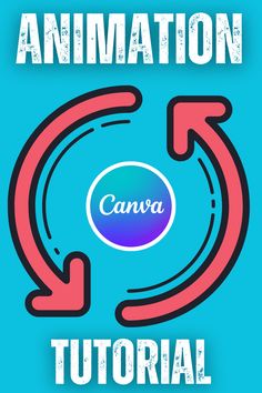 an animation logo with the words canva and arrows pointing in different directions to make it look