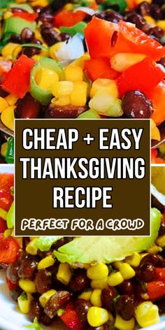 a plate full of food with the words cheap and easy thanksgiving recipe