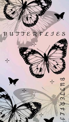 three butterflies flying in the sky with words written below them that read, butterfly kisses