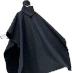 Black Long Sleeve Cape For Halloween, Oversized Black Outerwear For Halloween, Oversized Long Sleeve Black Cape, Casual Black Cape Outerwear, Casual Black Hooded Cape, Oversized Solid Color Cape, Casual Black Cape-style Poncho, Casual Black Cape Poncho, Casual Black Poncho Cape