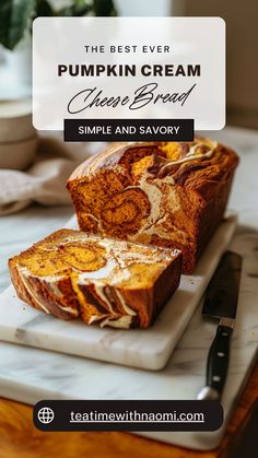 the best ever pumpkin cream cheese bread is made with simple and savory ingredients