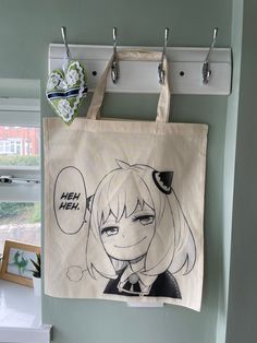 Anya Forger from Spy x Family tote bag, printed on 100% cotton. Print has been heat pressed and sealed, however please wash inside out to protect the print quality! ❤️ Spy X Family Tote Bag, Anime Tote Bag Design, Painting On Bags Ideas, Naruto Tote Bag, Family Tote Bag, Anime Tote Bag, Lana Del Rey Art, Canvas Bag Diy, Anime Bag