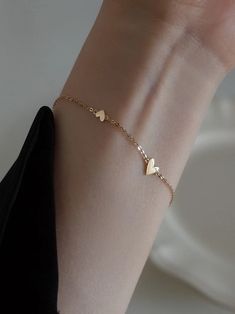 Gold Heart Bracelet, Bracelet Love, Gold Link Chain, Bracelet Dainty, Simple Bracelets, Dainty Bracelets, Fancy Jewelry