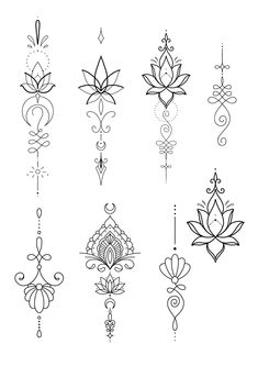 an image of different designs on the back of a tattoo armbands and wrist