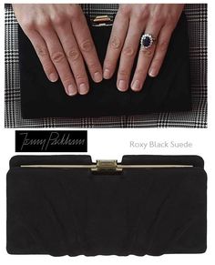 Jenny Packman "Roxy" Black Suede Clutch worn by the Duchess of Cambridge October 21, 2014 to a Singapore State Visit. Acrylic Removal, Apa Format, Kate Bags, October 21, Jenny Packham