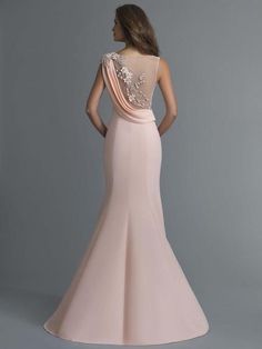 Saboroma - 4037 Floral Jewel Accent Sheer Cutout Mermaid Gown – Couture Candy Dresses Back Design, Night In New York, Unique Party Dresses, New York Dress, فستان سهرة, York Dress, Stunning Gowns, Dresses Elegant, Mermaid Gown