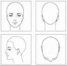 cosmetology head shape form - v9.com Head Sheets Hairdresser, Shapes For Drawing, Blank Face, Hair Science, Hair School, Hair Patterns, Face Chart, Drawing Hair