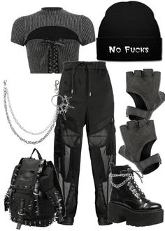 Edgy Dark Outfits, Dark Grunge Aesthetic Clothes, Grunge Black Outfits, Dark Outfits Grunge, Punk Emo Outfits, Dark Style Outfits, Black Punk Outfits, Outfit Ideas Punk, Modern Grunge Outfits