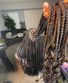 Peekaboo Knotless Braids With Curls, Medium Knotless Braids With Curly Ends, Waist Length Knotless Braids, Knotless Braids With Curls, Weave Hairstyles Braided, Black Ponytail Hairstyles, World Beauty, Cute Braided Hairstyles, Hairstyle Inspo