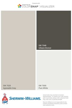 the color scheme for sheryln - williams's new paint colors, including gray and