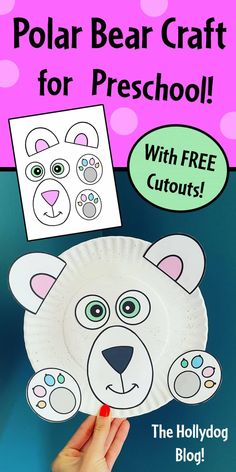 the polar bear craft for preschool with free cutouts to make it's own paper plate