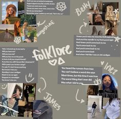 a collage of photos with words and pictures on them that say,'folklore '