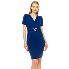 Product Description: Introducing our stylish Women's V-neck Sheath Dress, designed to make a statement from the boardroom to dinner parties. This dress features an elegant V-neckline, accentuated by a chic buckle that adds a touch of sophistication to the ensemble. The puff sleeves provide a modern twist to the classic sheath silhouette, creating a balanced look that flatters any figure. Crafted from high-quality fabric, this dress offers both comfort and style. Whether you're presenting at a bu Wear To Work Dress, Elegant Office, Work Wear Women, Dinner Parties, Casual Dresses For Women, Puff Sleeves, Sheath Dress, Stylish Women, Puff Sleeve