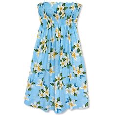 escape hawaiian moonkiss dress Hawaiian Print Dress, Aloha Dress, Floral Dress Outfits, Strapless Sundress, Island Dress, Blue Strapless Dress, Dress Traditional, Floral Dress Casual, Hawaiian Outfit