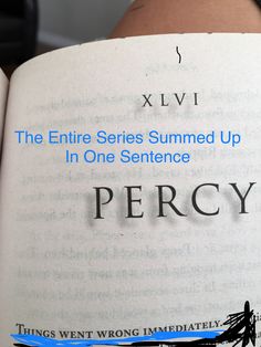 an open book with the words percy written in blue and black ink on it