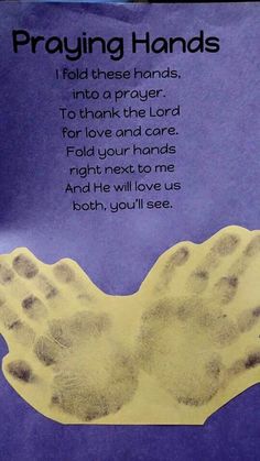 a poster with the words praying hands written on it