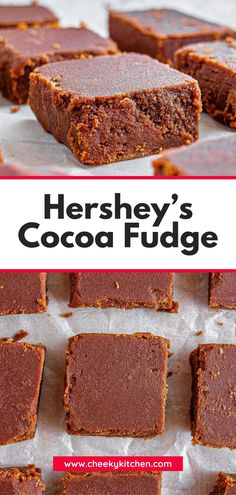 hershey's cocoa fudge recipe with text overlay