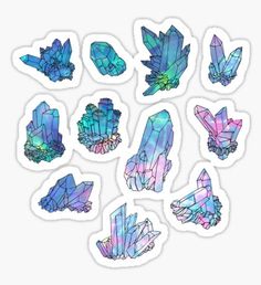 stickers with different shapes and sizes of crystals