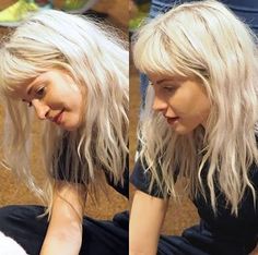 Hayley Williams Hayley Williams Fringe, Bleach Blonde Hair With Bangs, Hayley Williams Bangs, Hayley Williams Blonde, Hayley Williams Hair, Bleach Blonde, Haircut And Color, Hayley Williams, Teen Hairstyles