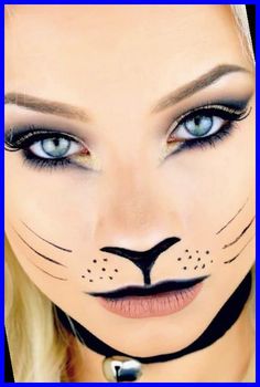 Cat Costume Makeup Kids, Cat Facepainting Simple, Cat Costume Hairstyles, Womens Cat Costume Halloween, Halloween Cat Face Paint, Halloween Cat Face Makeup, Adult Cat Costume For Women, Cat Cosplay Makeup, Cat Halloween Costume For Kids